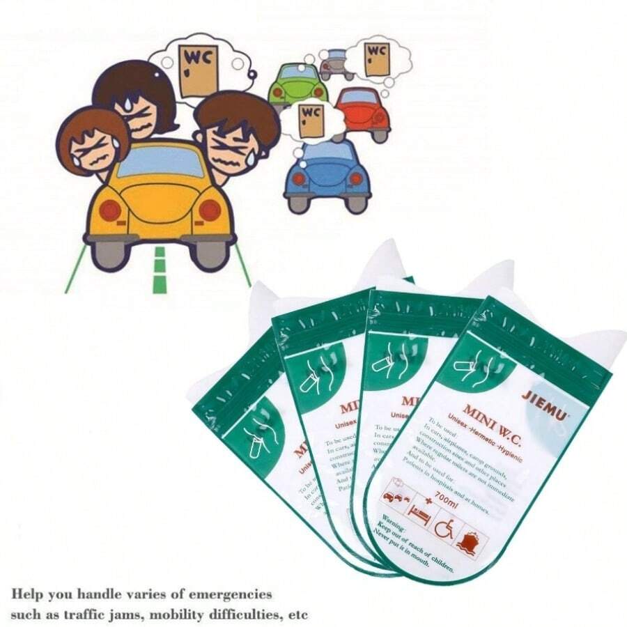 1 Pc Portable Emergency Urinal/Urine Bag - Green - View 1