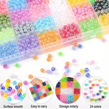 1200pcs Hạt ngọc trai 7mm 24 Màu sắc Nhiều màu Hạt ngọc trai Lỏng lẻo Spacer Hạt Đối với Làm đồ trang sức DIY Vòng tay Dây chuyền Phụ kiện - Nhiều màu - Xem 3