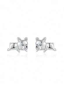 H Z JEWERLY 1對創意時尚鋯石裝飾耳環,具有夏季清涼主題的狗、鳥和心形,適合日常佩戴、假日派對,簡單舒適,作為禮物也很棒