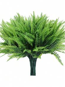 10 件/套人造植物逼真塑料绿植绿色仿植物适用于户外花园酒店圣诞装饰