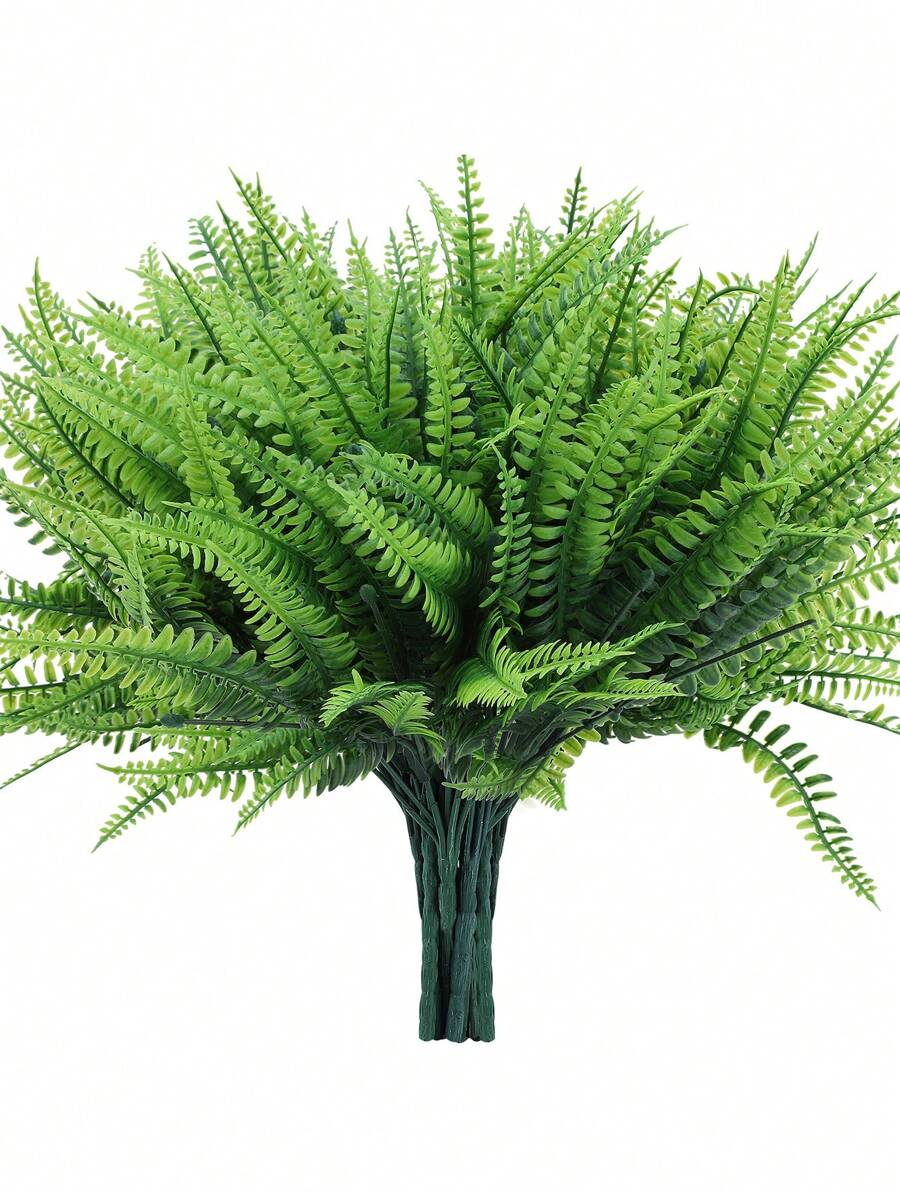 10 件/套人造植物逼真塑料绿植绿色仿植物适用于户外花园酒店圣诞装饰