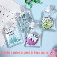 1入水填充透明熱水袋學生手部保溫器小型便攜式創意可愛圖案防爆防摔適用於寒冷天氣的手腳加熱,暖胃綠色 - 彩色 - 查看 6