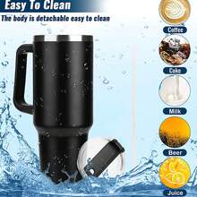 1只1200毫升/40安士帶手柄的便攜式雕刻聖誕杯,不銹鋼保溫杯帶吸管,適用於戶外露營、健身、汽車行駛,聖誕生日禮物