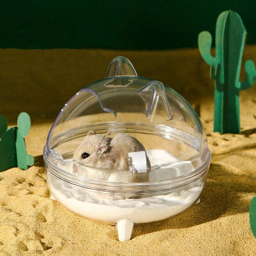 Transparent Splash-proof Bathroom For Hamster Bathing - Clear - View 1