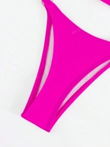 Damen Bikini Set mit Zweiteiler, hochwertigem Split-Design, einfarbig, sexy Tanga Bikini Set für den Sommer am Strand