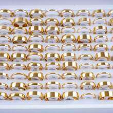 10pcs/pack Fashionable Simple Stainless Steel Flat Plain Band Ring (2/4/6/8mm) Suitable For Men, Engagement, Wedding, Party Gift