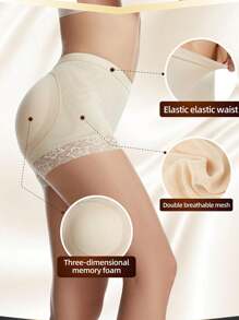 Panty Bombacha Levanta Gluteos Relleno Cola Aumenta Lenceria Encaje Ligero Y Transpirable - Albaricoque - Ver 3