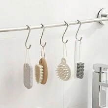 1入組廚房用不鏽鋼掛勾,浴室收納掛勾,無需鑽孔的櫥櫃掛勾 - 銀色 - 查看 6