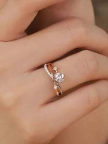 1pc Fashionable Titanium Steel Open Ring For Women - Silver - View 6