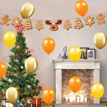 1套聖誕薑餅人紙質橫幅,家居掛牆裝飾旗幟,聖誕新年派對用品,附2023聖誕老人掛件,聖誕禮物