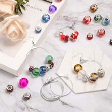 80 Piezas Aros De Pendientes Circulares En 2 Tamaños (30-40mm) Para Hacer Joyas Diy, Componentes Para Hallazgos De Pendientes - Plateado - Ver 5