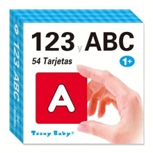 3pcs/Box 54 Sheets Spanish Language Learning Flashcards With Rounded Corners, Paper Flashcards Learning Toys For Preschool Kids Educational Gifts, Includes Word Cards And Cognitive Story Books - Blue - View 2