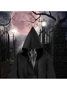 Disfraz Peste Negra para Adultos, Máscara de médico de la peste + Capa, Disfraz de Epocam, Cosplay Máscara Hombre, Steampunk, Accesorios de Halloween, Mujer, Pico - Negro - Ver 5