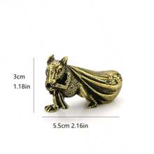 古董銅器黃金袋十二生肖鼠形純銅茶寵物飾品紙鎮桌上裝飾古銅收藏品 - 銅色 - 查看 4