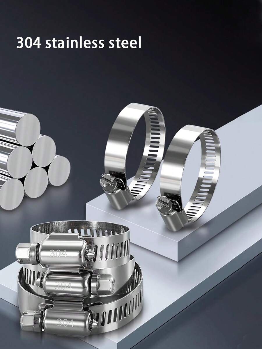 20 cái Thép không gỉ Vòi nước Kẹp Bộ Đối với Giám sát , Khí ga Hình trụ Thông thoáng Đường ống , Kiểu Mỹ Kẹp Đối với Mềm mại Ống Với Thép không gỉ 304 Vòi nước Kẹp - Bạc - Xem 1