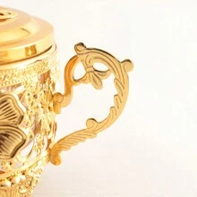 Luxury European Style Wrought Iron & Crystal Candy Bowl - Gold - View 7