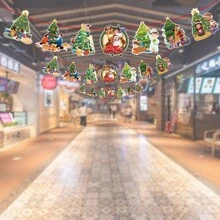 Guirnaldas De Papel De Flores Tiradas De Dibujos Animados Para La Decoración Navideña - Blanco - Ver 6