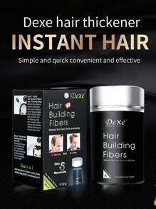 1盒/22g天然黑色防脫髮纖維,瞬間增厚頭髮 - 黑色 - 查看 2