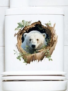 1pc 3d Visual Effect Bathroom Toilet Decal - Multicolor - View 3