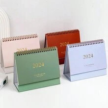 2024年摩蘭迪色彩桌曆,桌上裝飾用日曆,1pc - 綠色 - 查看 4