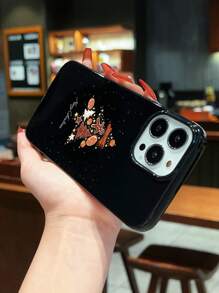 1入單色薑餅拼貼聖誕樹圖案果凍手機殼，適用於iPhone - 彩色 - 查看 2