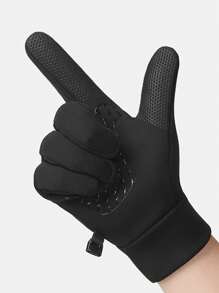 1 Cặp Găng tay đạp xe thể thao ngoài trời Unisex chống trượt ấm áp màn hình cảm ứng chống gió và chống nước, thích hợp cho việc đạp xe ngoài trời và đi làm để giữ ấm - màu đen - Xem 9
