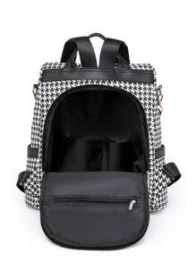 反盜版塊背包,大容量,便攜,經典,休閒,適用於青少年女孩,女性大學生,菜鳥和白領工人,在學校,工作,商務,通勤,戶外,旅行,出行,購物,辦公室使用