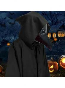 Disfraz Peste Negra para Adultos, Máscara de médico de la peste + Capa, Disfraz de Epocam, Cosplay Máscara Hombre, Steampunk, Accesorios de Halloween, Mujer, Pico - Negro - Ver 6