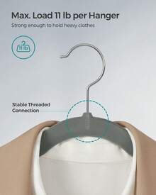 SONGMICS 30 Pack Velvet Hangers, Non-Slip Clothes Hangers, With Shoulder Notches, Pants Bar, 360° Swivel Hook, Space-Saving, For Closet, Black