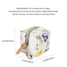 Waterproof Pacifier Case With Hook For Diaper Bag Or Stroller - Beige - View 3