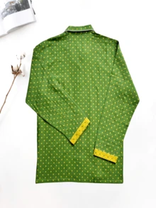 Họa tiết Hình học Đã bỏ túi Bộ mặc nhà - màu xanh lá - Xem 2