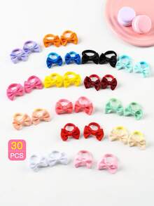 30pcs Kids' Colorful Bowknot Hair Ties - Multicolor - View 3