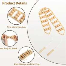 木製按摩滾輪松弛肌肉，女性用背部滾輪按摩器，適用於腹部、腿部、背部、胃部、腰部按摩，身體按摩工具，母親節禮物送媽媽