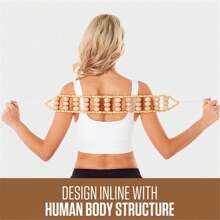 木製按摩滾輪松弛肌肉，女性用背部滾輪按摩器，適用於腹部、腿部、背部、胃部、腰部按摩，身體按摩工具，母親節禮物送媽媽