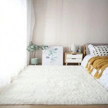 1入組厚款可清洗的臥室床邊毛毯,適用於客廳,咖啡桌,窗台等場所 - 白色 - 查看 1