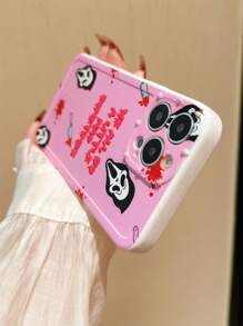 可兼容iPhone 13 Pro Max、iPhone 15、iPhone 12、iPhone 11、iPhone 14、iPhone XS Max和iPhone Women Plus的粉色或白色矽膠保護套