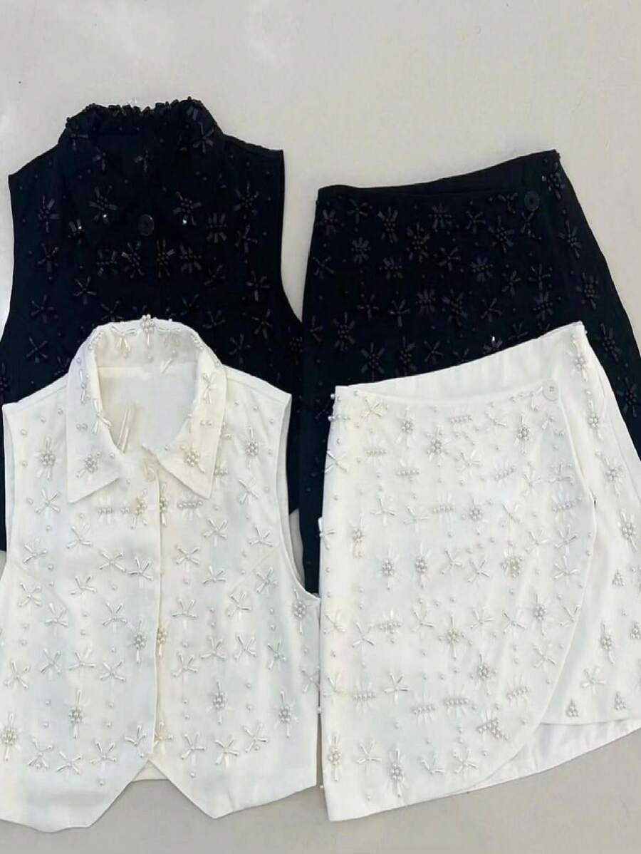 Women Two-piece Outfits - 白色 - 查看 1