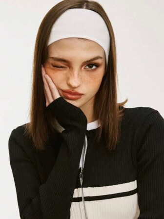 1 pieza Diadema deportiva absorbente para correr, fitness, protección de la frente, casual, banda para el cabello de gimnasio, turbante, diadema, sudadera, artículos escolares, universidad, accesorios para el cabello de otoño e invierno para mujeres, para vacaciones, atuendos elegantes de mujer, pañuelos, diadema suave