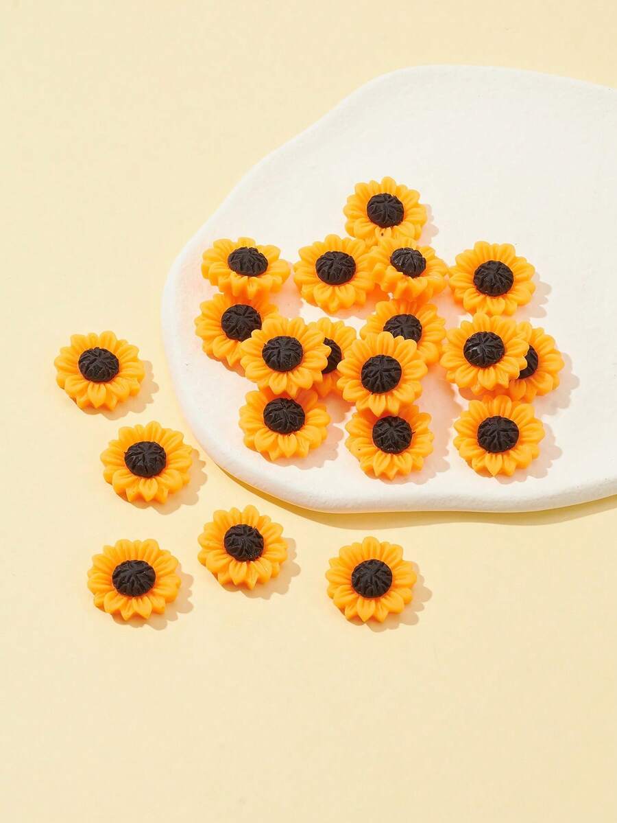 20 cái Đục Nhựa Mặt dây chuyền , Hoa , Không lỗ - Nhiều màu - Xem 1