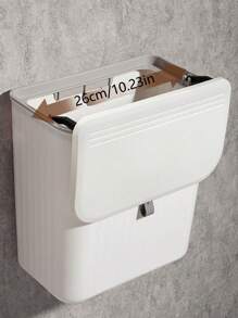 1pc New Light Luxury Minimalist Kitchen Wall Mounted Garbage Bin, Household Kitchen Waste Storage Bin, Bathroom Hanging Toilet Paper Storage Bin, Bathroom Wall Mounted Garbage Bin With Lid, Household Kitchen Large Hanging Office Kitchen Garbage Bin