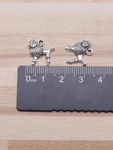 20 件/袋 14x14 毫米(0.55x0.55 英寸)古董銀色貴賓犬小狗吊墜適合 Diy 珠寶製作 - 古銀色-20pcs - 查看 2