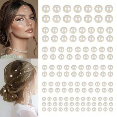 One Piece Hair Faux Pearl Stickers Self-Adhesive Faux Pearl Stickers Face Faux Pearl Stickers Hair Elegant Hair Ties Ponytail Holders Hair Elastics Hair Rubber Bands Scrunchies Hair Rope Elastic Hair Tie, Hair Bobbles Hair Accessories Head Accessories Elastic Band