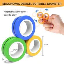 Yellow Magnetic Ring, Interesting Stress Relief Toy - Yellow - View 6