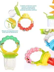 Chupon Chupete Mordedera. para Papillas Fruta. Bebes de Silicon con Textura - Multicolor - Ver 8