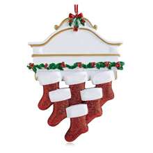 Christmas Decoration Pendant Customized Christmas Decoration Socks Pendant 2024 Custom 2 3 4 5 6 Family Name To Christmas Tree Personalized Resin Hanging Ornament Engraved Name&Blessing Creative Xmas Gift Birthday - Multicolor - View 8