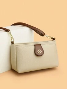 Dedoo 外贸秋冬新款百搭时尚简约设计保暖冬季女包大容量通勤出游单肩斜挎包 - 米色 - 查看 4