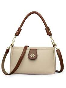 Dedoo 外贸秋冬新款百搭时尚简约设计保暖冬季女包大容量通勤出游单肩斜挎包 - 米色 - 查看 1