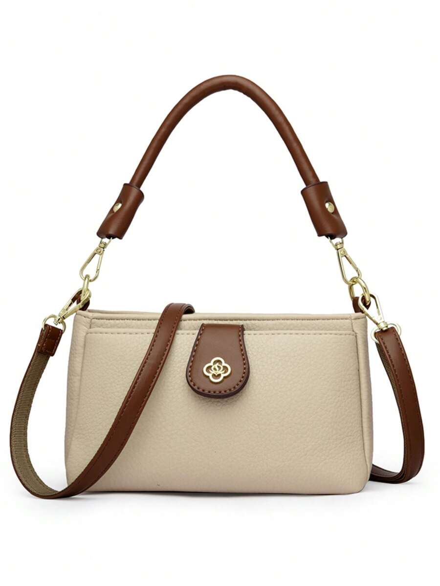 Dedoo 外贸秋冬新款百搭时尚简约设计保暖冬季女包大容量通勤出游单肩斜挎包 - 米色 - 查看 1