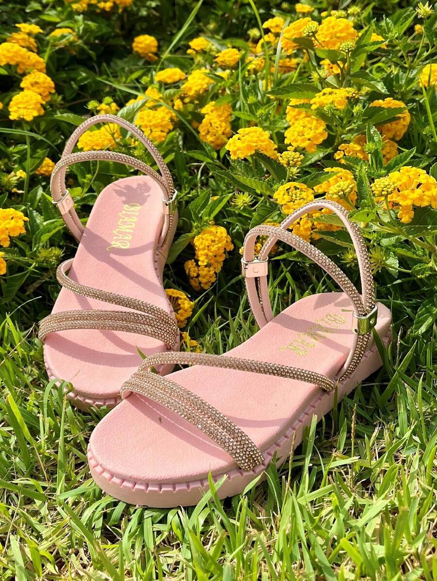 Kids Flat Sandals - 乾枯玫瑰色 - 查看 1