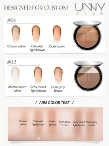 啞光粉色修容盤，輕柔光滑，絲絨質感，附帶鏡子，瘦臉鼻，自然漸層，青銅修容盤 - 01咖棕-暖膚色 - 查看 4